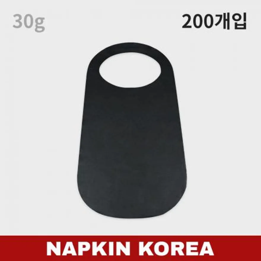 일회용 부직포 앞치마 블랙 30g 200개입 이미지