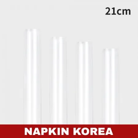 21cm 버블티빨대 벌크포장 투명 3200개입