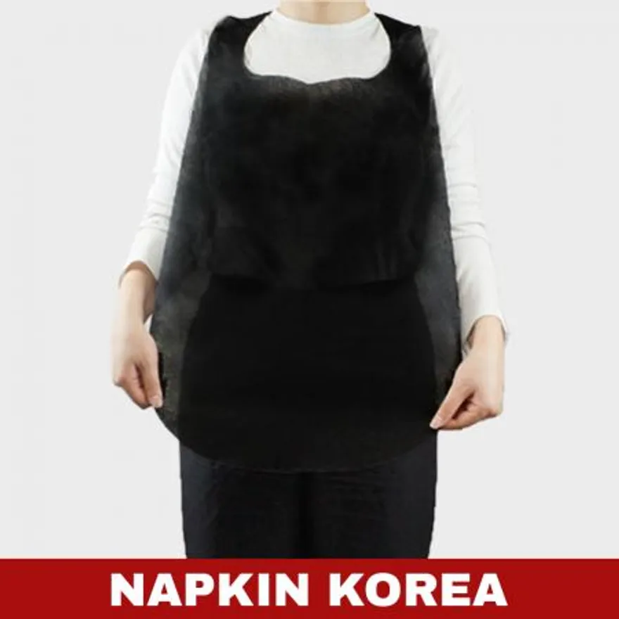 일회용 부직포 앞치마 블랙 30g 200개입 이미지