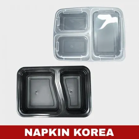럭셔리 3칸 도시락 YQ6888 세트 150개입 이미지
