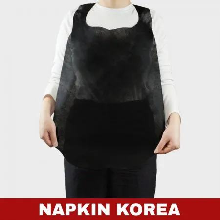 일회용 부직포 앞치마 블랙 30g 1000개입 이미지