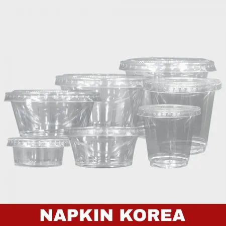 5.5온스 소스컵/다용도컵(PET) 용기+돔형뚜껑 세트 1000개입 이미지