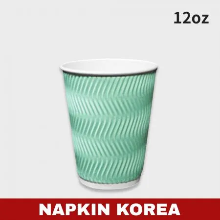 럭셔리 3중 단열컵 웨이브 민트 12oz 500개입