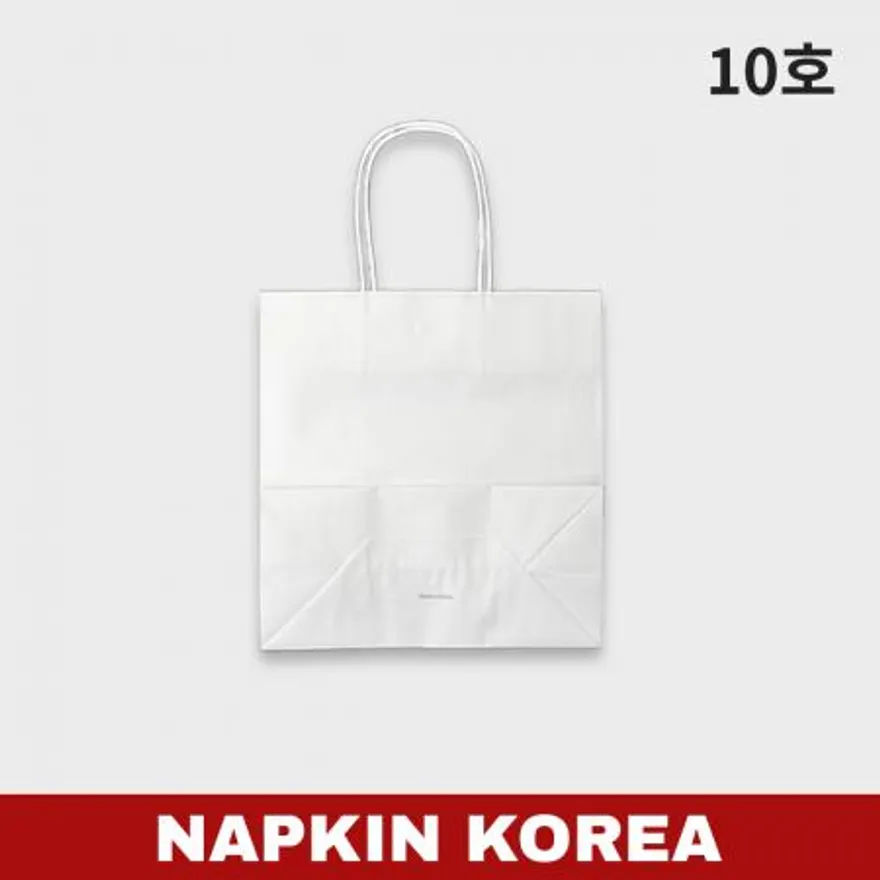 화이트 무지 옵셋쇼핑백 10호 200개입 이미지