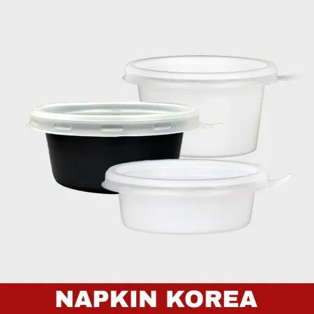 JH 68파이 소스컵 소 블랙 (용기+뚜껑) 세트 3000개입 이미지