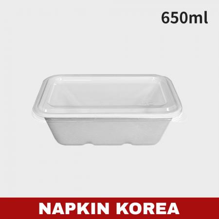 펄프용기 DBH-650 (용기+PET뚜껑) 세트 500개입