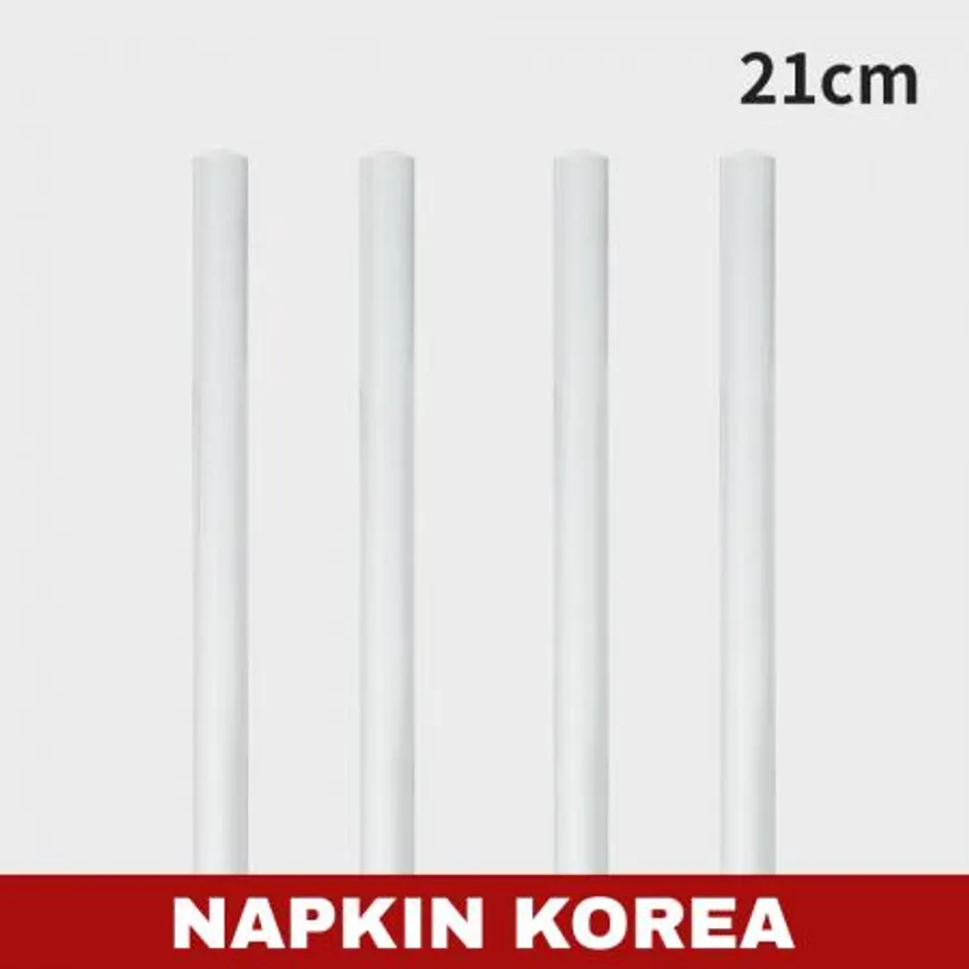 21cm 종이빨대 벌크포장 (박스단위) 화이트 10000개입 이미지