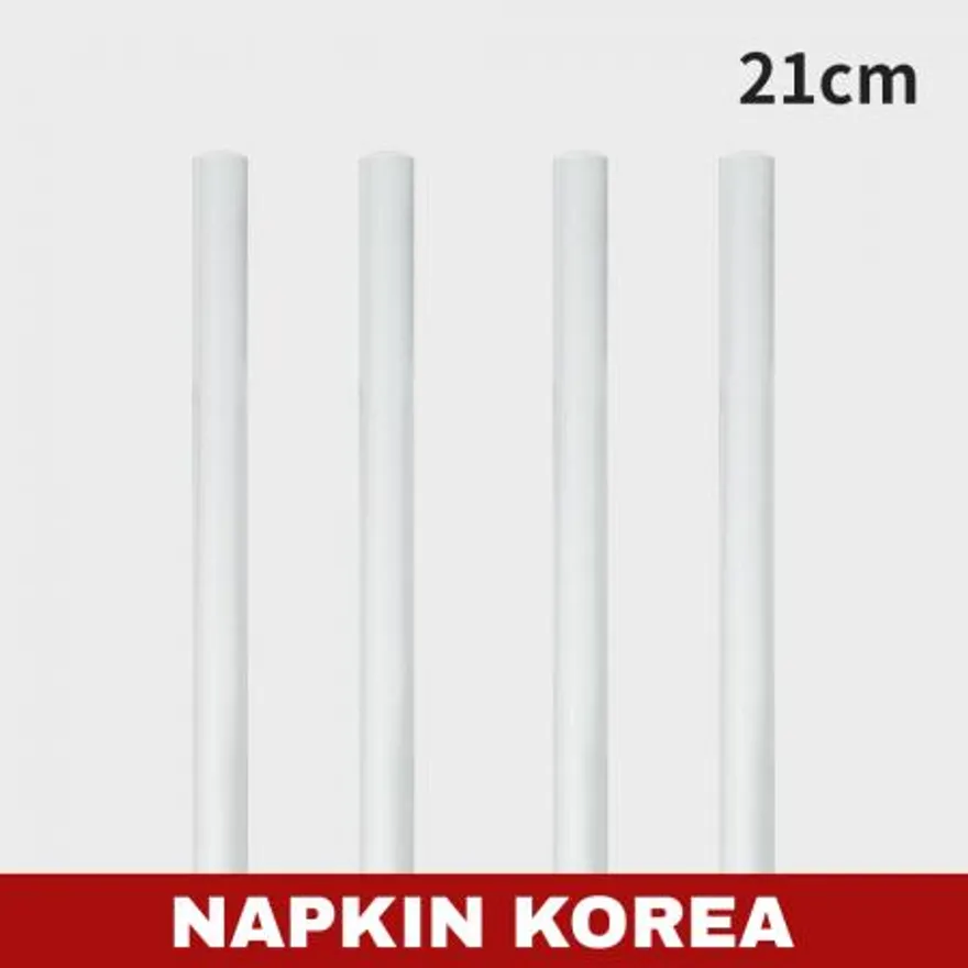 21cm 종이빨대 벌크포장 (박스단위) 화이트 10000개입 이미지