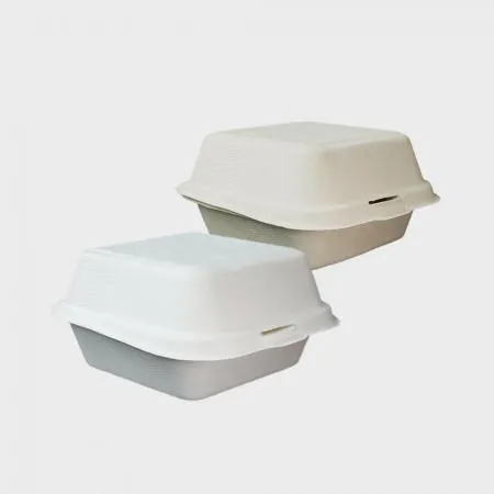 펄프용기 HC61(햄버거) 화이트 500개입 이미지