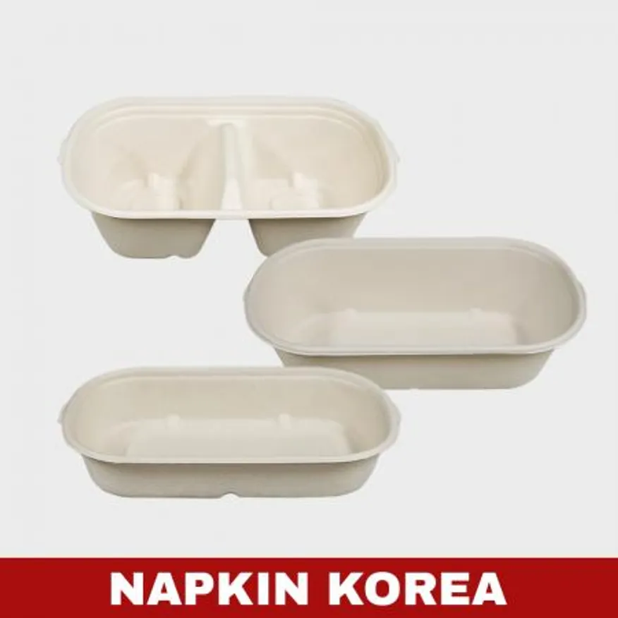 신형 펄프용기 N702 (용기+PET뚜껑) 세트 500개입 이미지