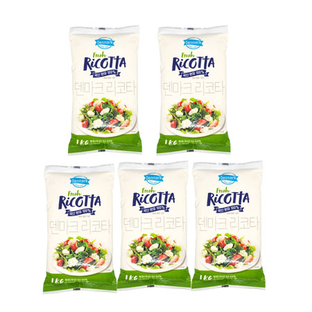 [무료배송] 동원 덴마크 리코타 치즈 1kg X 5개 국산원유 100% 냉장포장 무료