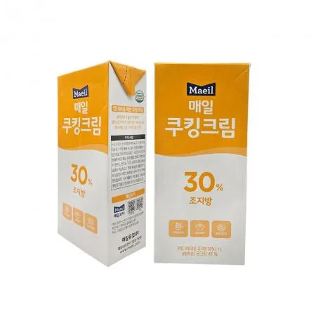 매일유업 쿠킹크림 조지방 30% 유크림 43% 1L 1개