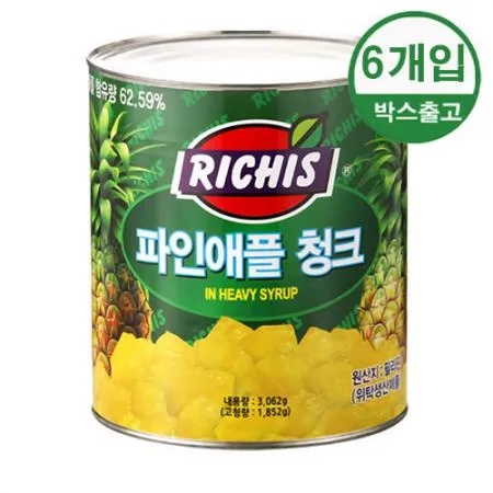 동서 리치스 파인애플 청크 3.062kg x 6개입 [BOX]