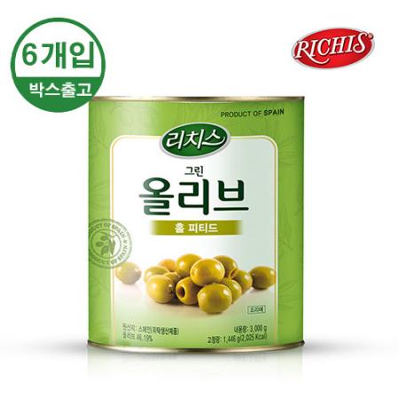동서 그린올리브 피티드 홀 3kg x 6개입 [BOX]