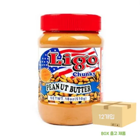 리고 땅콩쨈(크런키)510g x 12입 [BOX/무료배송
