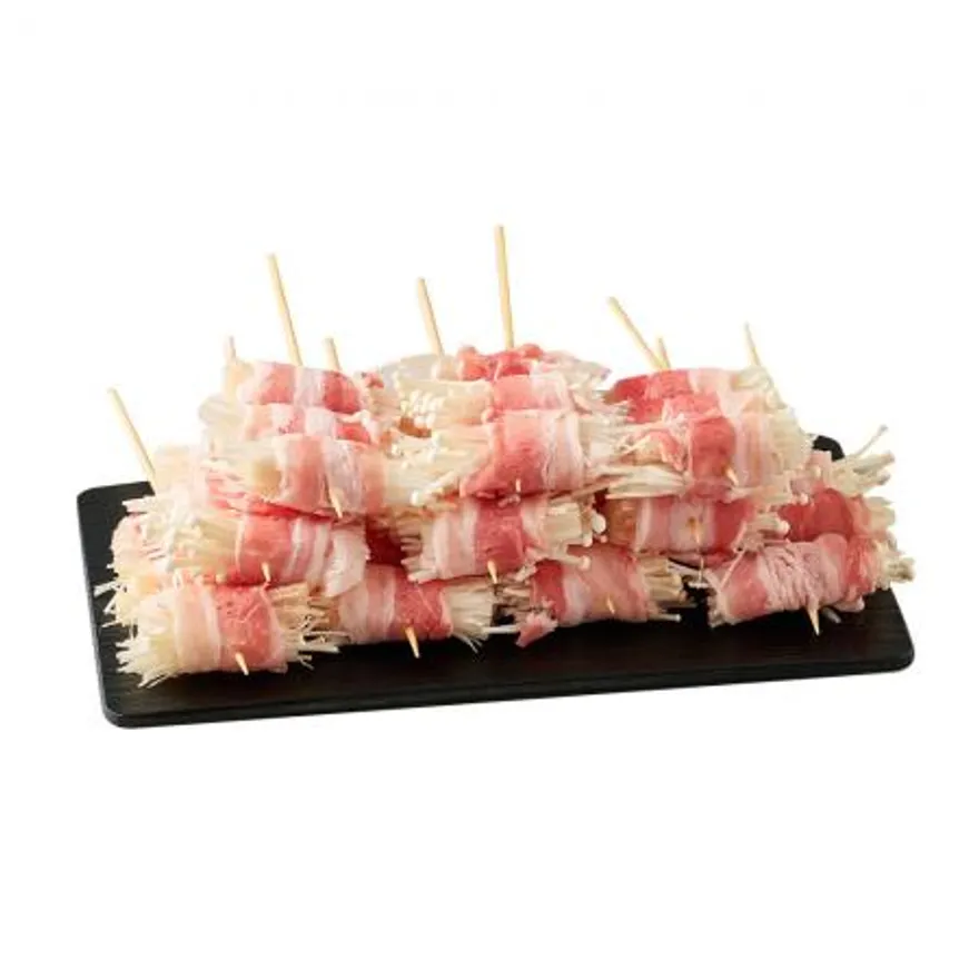 꼬치마트 삼겹팽이버섯말이 꼬치 55g x 10개 1팩 이미지