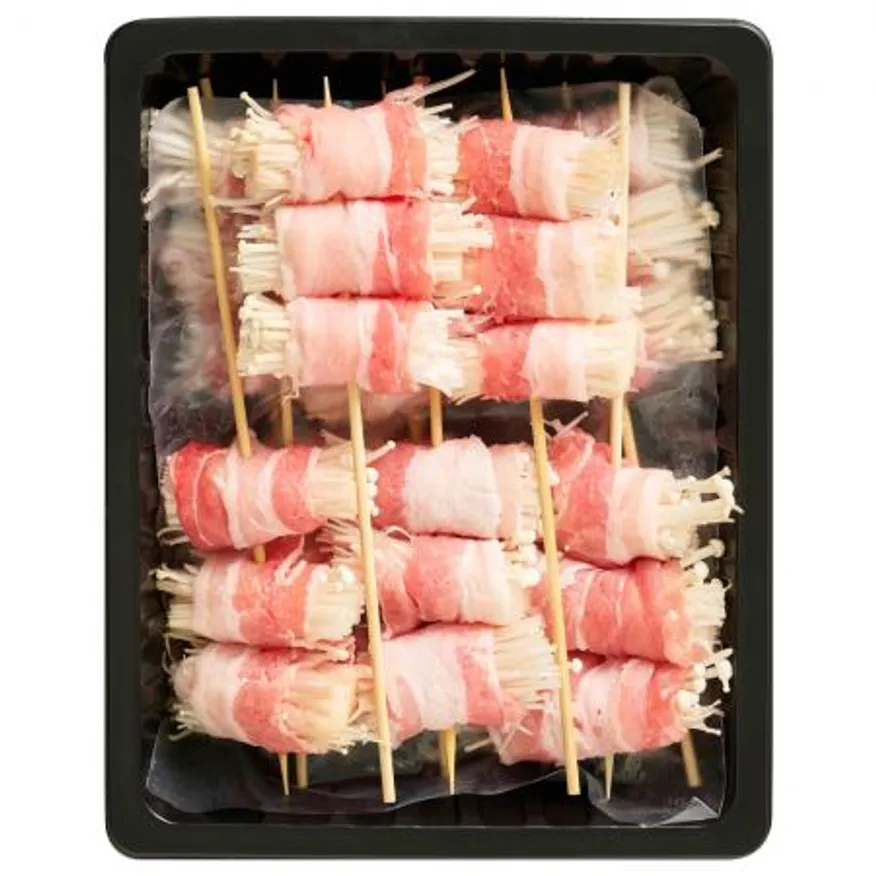 꼬치마트 삼겹팽이버섯말이 꼬치 55g x 10개 1팩 이미지