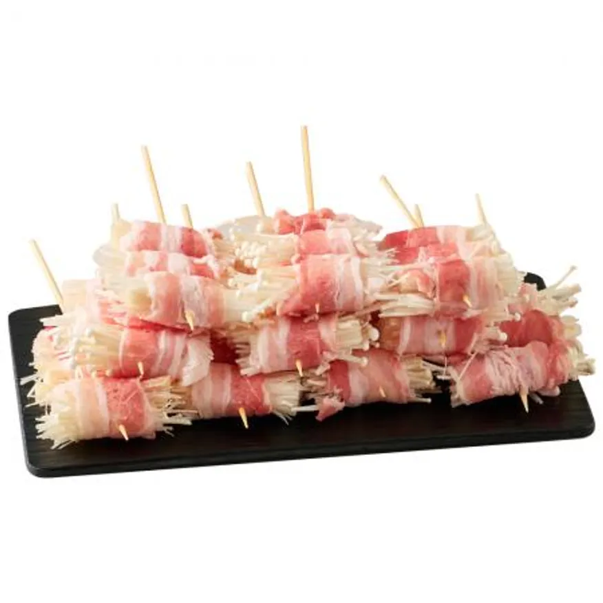 꼬치마트 삼겹팽이버섯말이 꼬치 55g x 10개 1팩 이미지