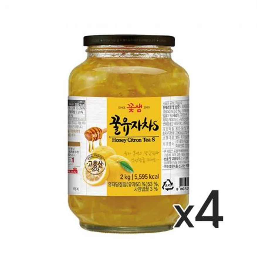 꽃샘 꿀유자차S 2kg 4개 이미지