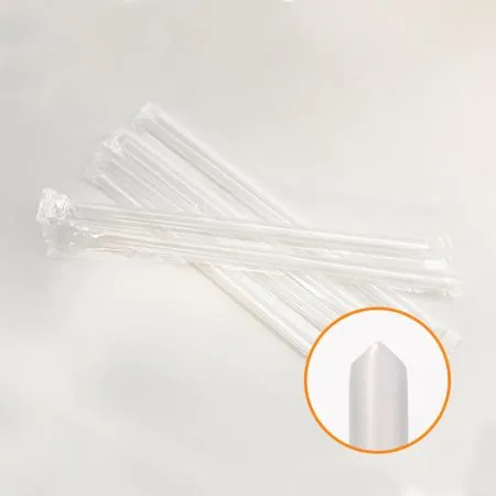 7mm x 21cm 투명 사선 개별포장 빨대 5000개