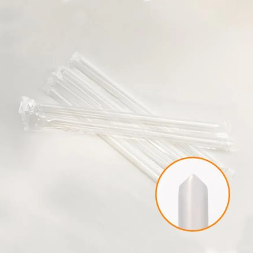 7mm x 21cm 투명 사선 개별포장 빨대 5000개 이미지