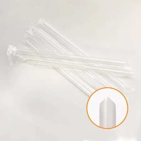 7mm x 25cm 투명 사선 개별포장 빨대 3000개