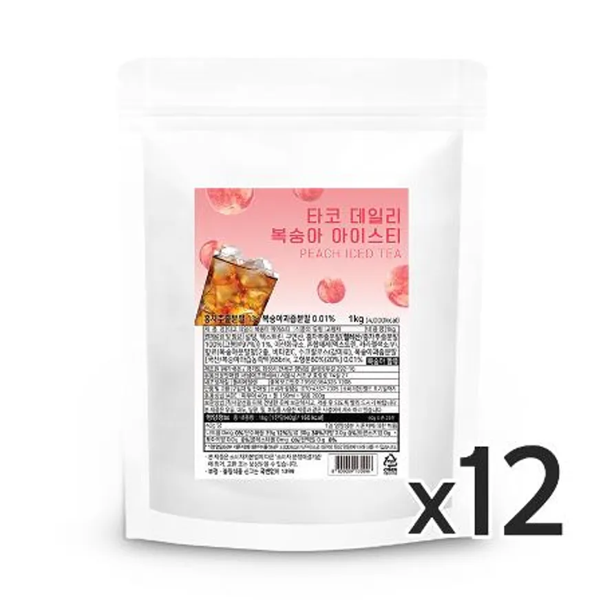 타코 데일리 복숭아 아이스티 파우더 1kg 12개 이미지