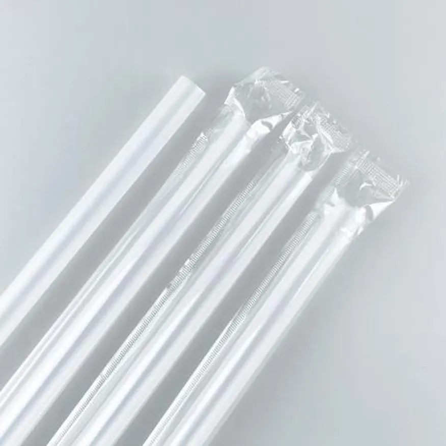12mm x 28cm 투명 개별포장 빨대 5000개 이미지