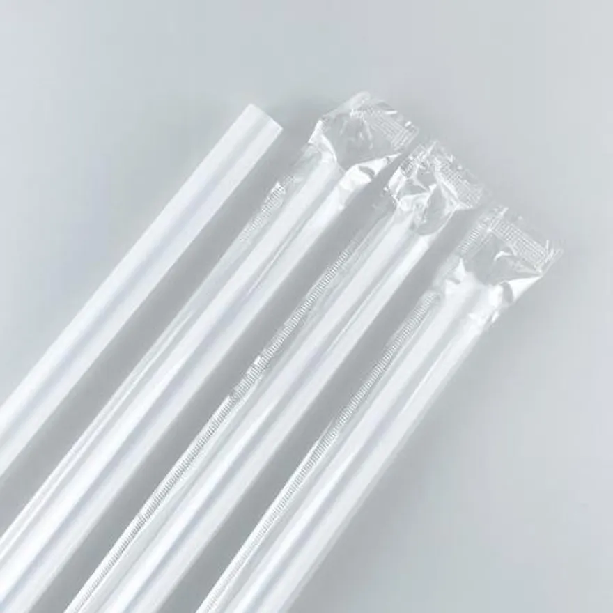 12mm x 28cm 투명 개별포장 빨대 5000개 이미지