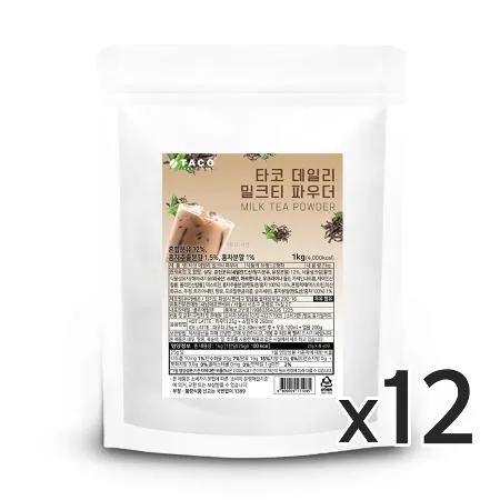 타코 데일리 밀크티 파우더 1kg 12개