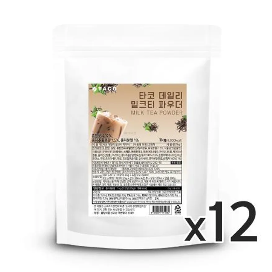 타코 데일리 밀크티 파우더 1kg 12개 이미지