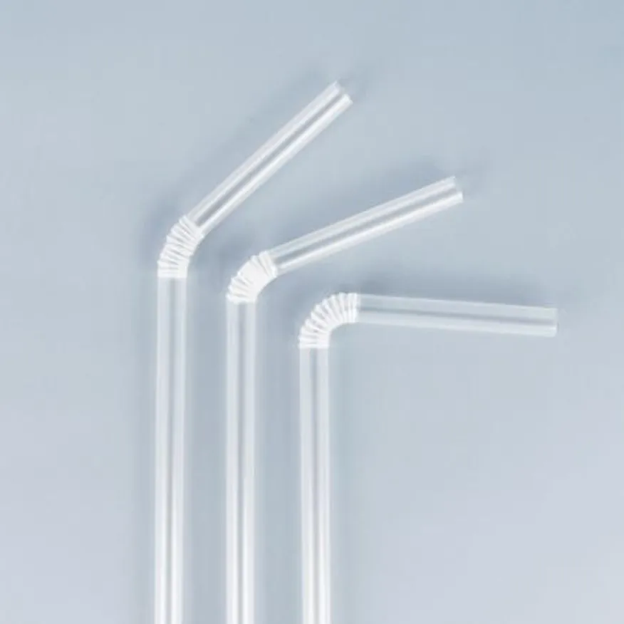 7mm x 25cm 투명 자바라 개별포장 빨대 10000개 이미지