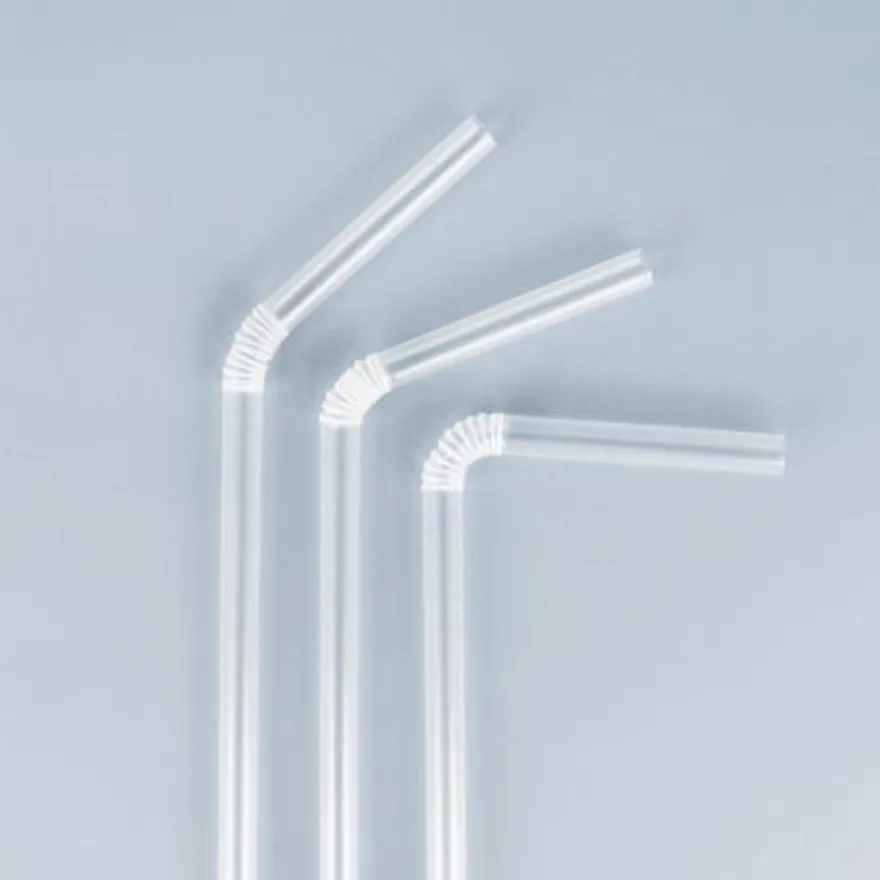 7mm x 25cm 투명 자바라 개별포장 빨대 10000개 이미지