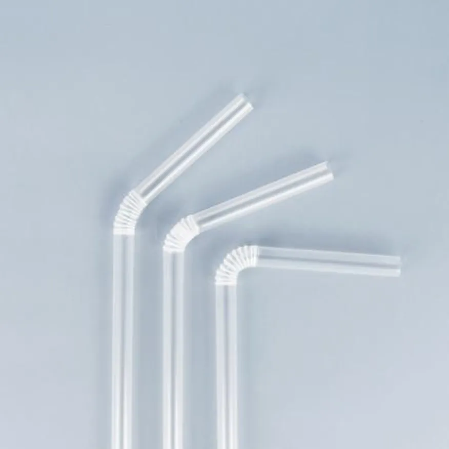 7mm x 21cm 투명 자바라 개별포장 빨대 10000개 이미지