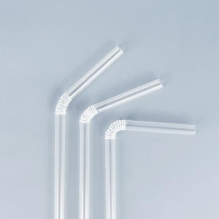 7mm x 21cm 투명 자바라 개별포장 빨대 10000개 이미지