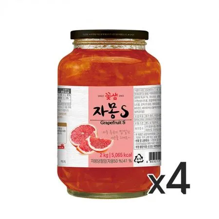 꽃샘 자몽차S 2kg 4개