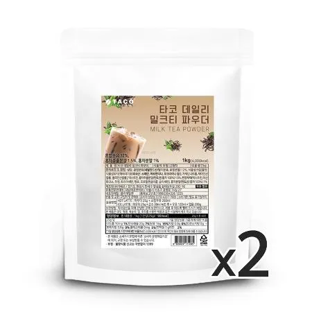 타코 데일리 밀크티 파우더 1kg 2개