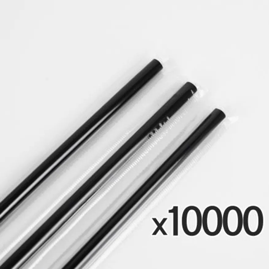 7mm x 21cm 블랙 일자 개별포장 빨대 10000개 이미지