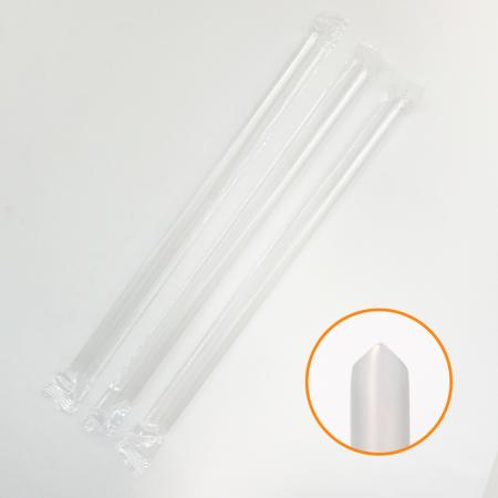 12mm x 21cm 투명 사선 개별포장 빨대 2000개