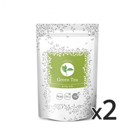 아레스 유기농 녹차 30티백 2개