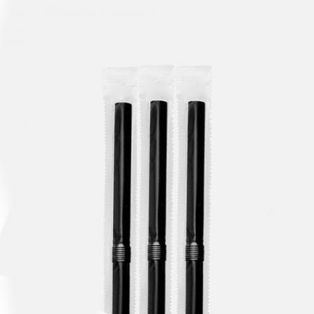 7mm x 21cm 블랙 자바라 개별포장 빨대 10000개