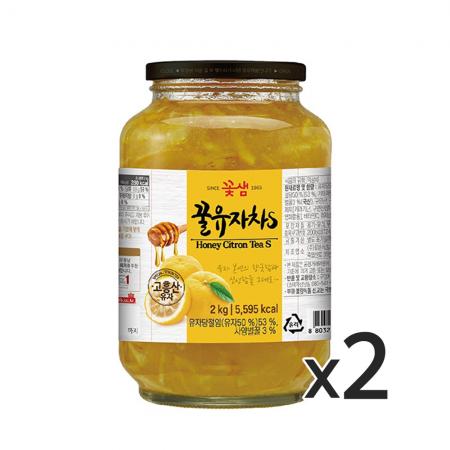 꽃샘 꿀유자차S 2kg 2개
