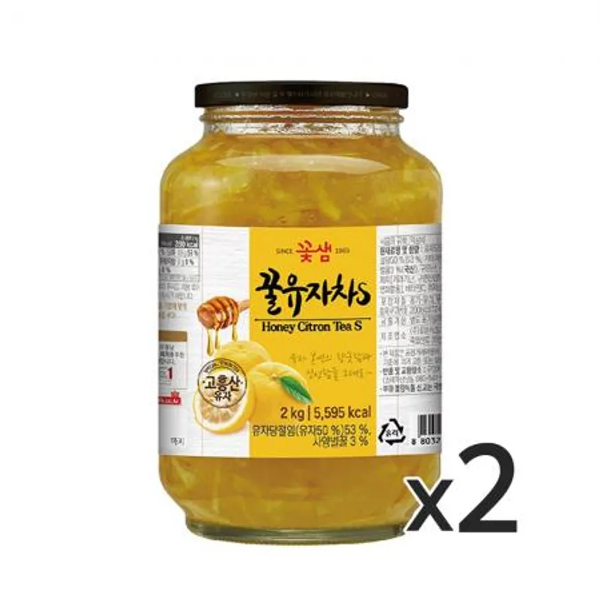 꽃샘 꿀유자차S 2kg 2개 이미지