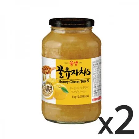 꽃샘 꿀유자차S 1kg 2개