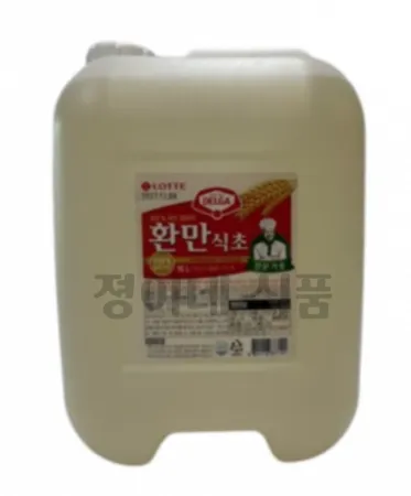 롯데 환만식초 말통 100% 국산 겉보리 업소용 발효식초 대용량 전문가용