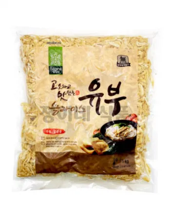 우천 냉동유부 슬라이스1kg / 아이스포장