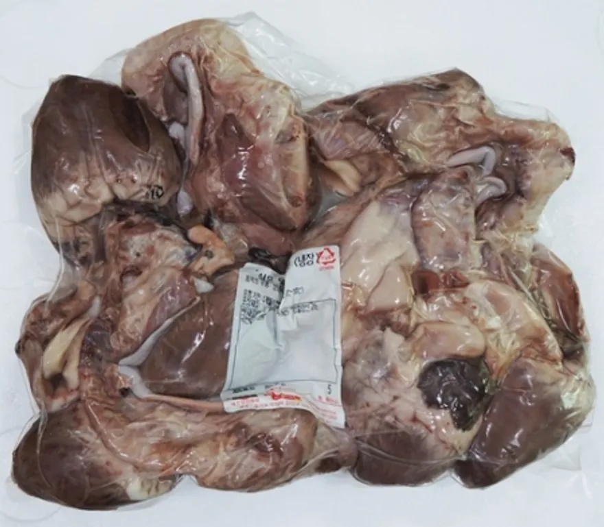 국내산 돼지 울대염통 5개입(완숙) 돼지부속물 돼지 내장 순대내장 순대국 순대볶음 전골 심장 훈푸드 이미지