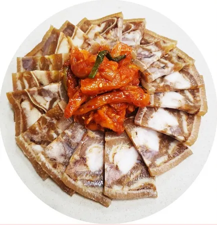 국산 한방 슬라이스 편육 500g_간식 술안주 개업식 경조사 돼지 돼지머리 머리고기 머릿고기 훈푸드