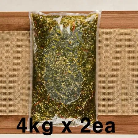 슬라이스 고추지 4kg X 2ea 업소용 대용량 고추채 식당 급식 간장 장아찌 절임 밑반찬 채썬 고추 반찬 밑반찬 매콤 새콤