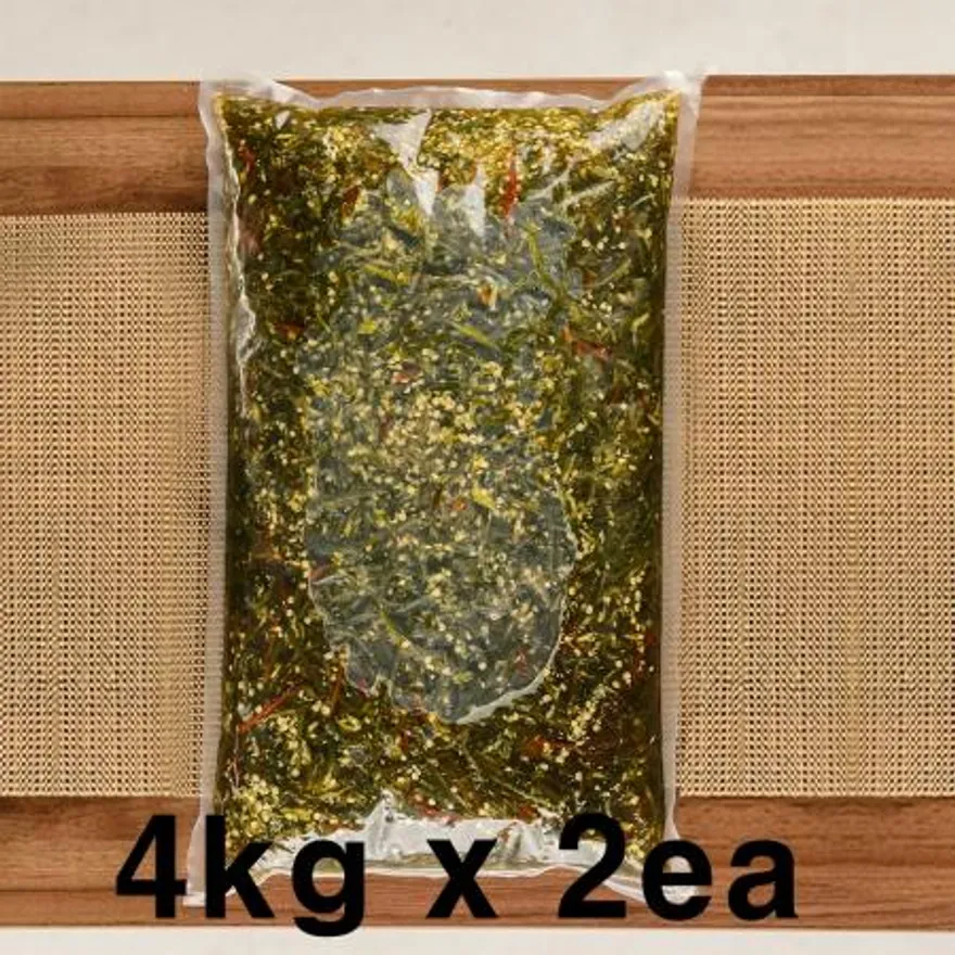 슬라이스 고추지 4kg X 2ea 업소용 대용량 고추채 식당 급식 간장 장아찌 절임 밑반찬 채썬 고추 반찬 밑반찬 매콤 새콤 이미지